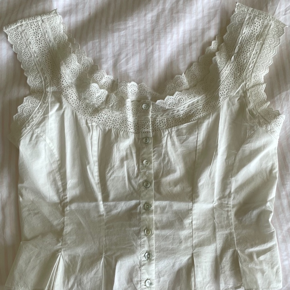 SOLD - DO NOT PURCHASE - NWT DÔEN Alana Top in White - Size Medium